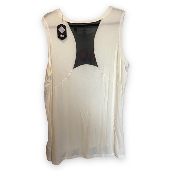 LuLaRoe Womens Top Size 1X Rise Strong Tank Love Sport Cream Pink Neon NEW - Picture 3 of 6